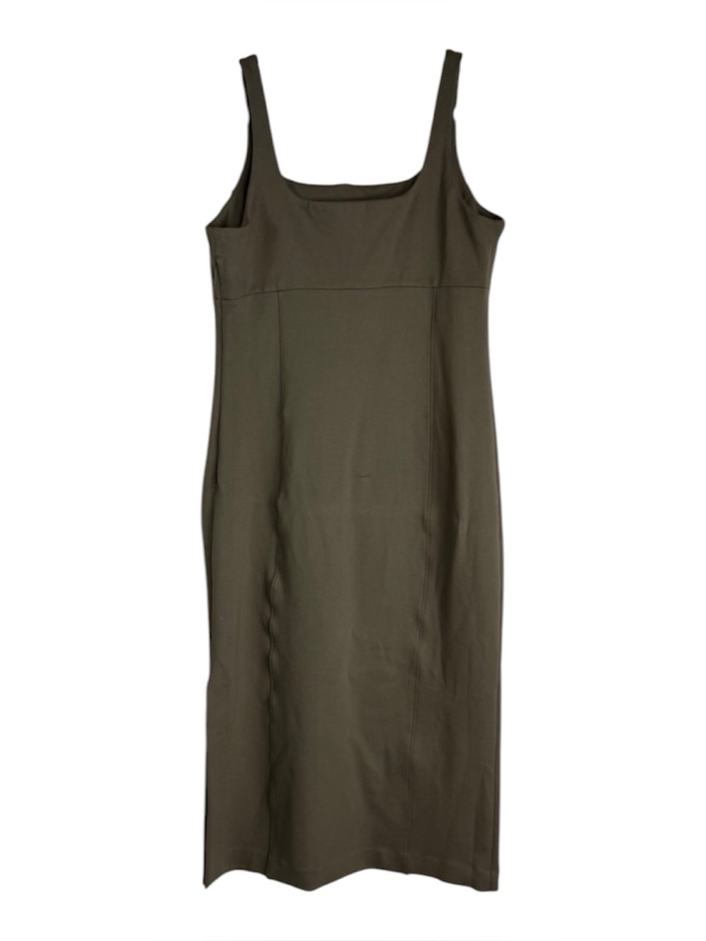 Spanx shape Ponte Midi Tank Dress Sleek Olive Green size large L - Picture 7 of 9